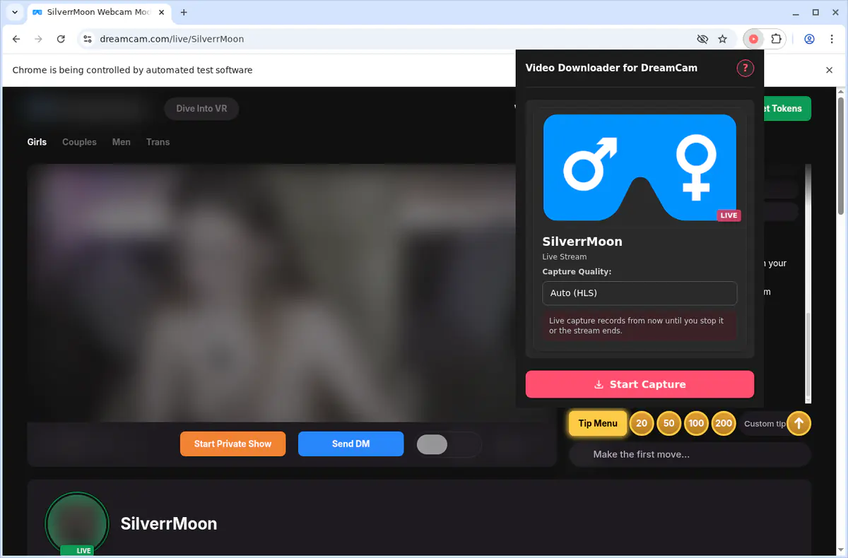Dreamcam Video Downloader browser extension screenshot 4